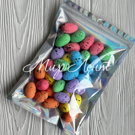 Пасхальные яйца (L00726), 2х3 см, цветные с черным, упаковка 36 шт.