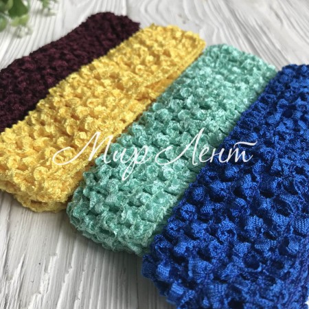 Повязка ажурная плотная, 4 см, бордово-мятная, 12 шт.