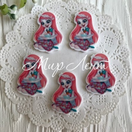 Кабошон Enchantimals, 3,5 см, с лебедем, упаковка 25 шт.