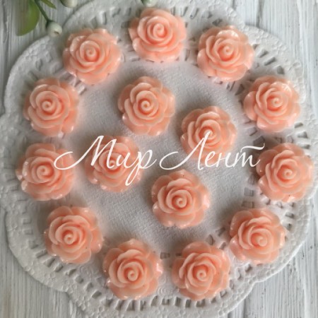 Серединка трояндочка, 2 см, персиковий, упаковка 100 шт.