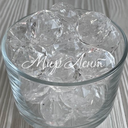 Подвеска акриловая круглая (14IL0715-29), 32 мм, прозрачная, упаковка 500 г