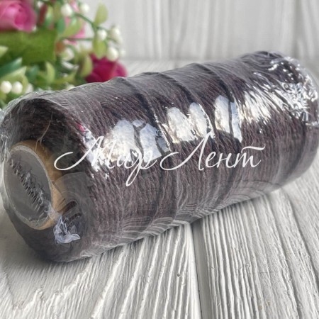 Хлопковый шнур, 2 мм, коричневый, рулон 100 м