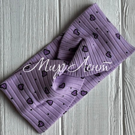 Повязка рубчик в сердечко детская (до 7 лет), 18х9 см, лиловая, шт.