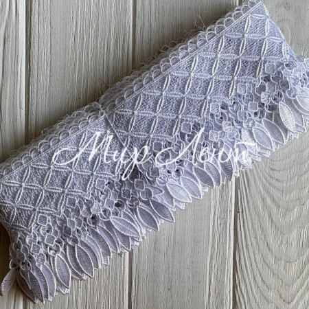 Мереживо макраме Лілі, 11 см, біле, рулон 9 м