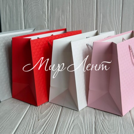 Подарочный пакет ромб 3D (J95503), размер XL (38x32x12 см), микс, упаковка 12 шт. 