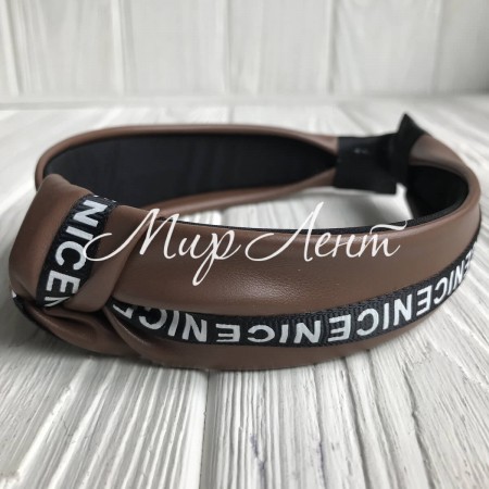 Обруч чалма из экокожи (Nice узкая), 4 см, шоколадный, шт.