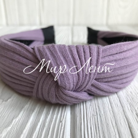 Обруч чалма трикотаж мустанг, 3 см, лавандовый, шт.