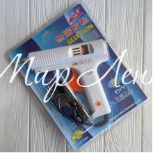 Клеевой пистолет с переключателем мощности, под стержни 11 мм, мощность 100/220 W, белый, шт.