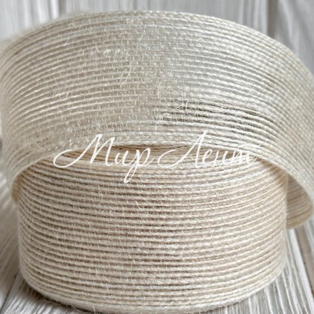 Лента мешковина леска (однотонная), 4 см, айвори, рулон 10 м