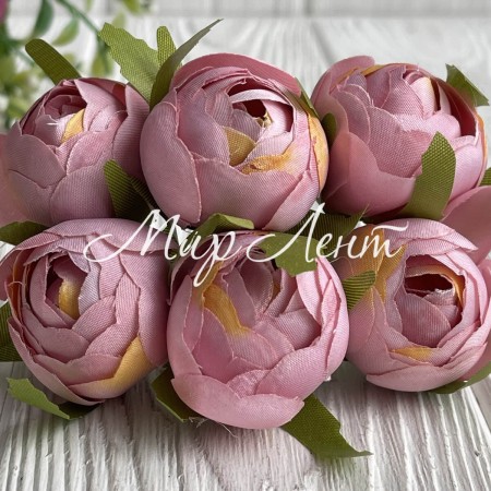 Піон тканевий закритий, 3,5 см, пудровий, упаковка 36 шт.