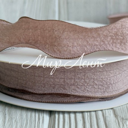 Лента жатка (D30329), 2,5 см, бежевая, рулон 9 м