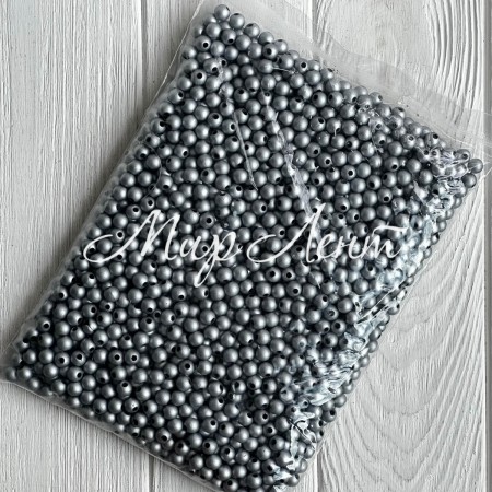 Бусина гальваника (матовая), 12 мм, серебро, упаковка 500 г