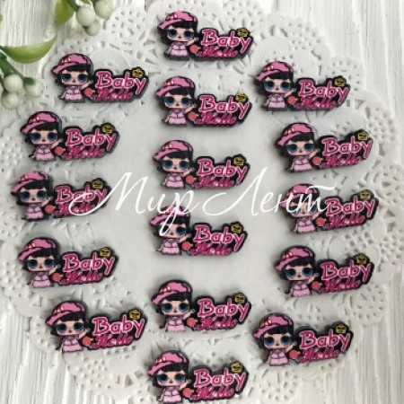 Кабошон Lol с надписью, 2,5х1,5 см, Baby hello, упаковка 25 шт.