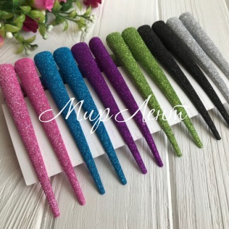 Заколка стрела, 7,5 см, цветной микс (с блестками), упаковка 12 шт.