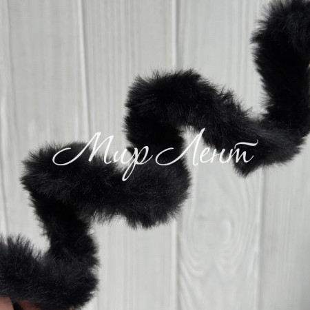 Плюшевая проволока (C10003), 20ммх100 см, черная, упаковка 5 шт.