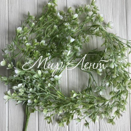 Свисающая ветка с цветами, 84 см, белый, шт.