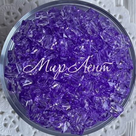 Хрусталь кубовидный, 10 мм, фиолетовый, упаковка 500 г