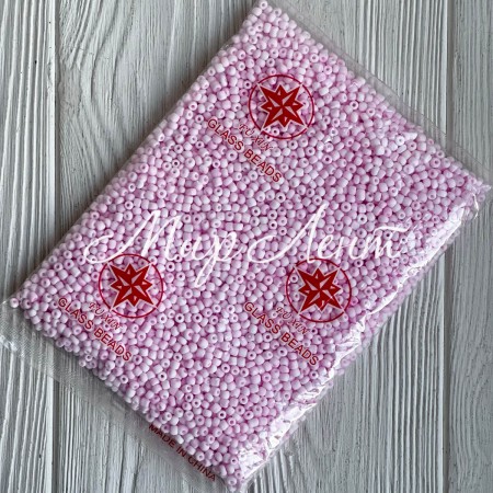 Бісер матовий, розмір 6/0, світло-рожевий (55), упаковка 400 г