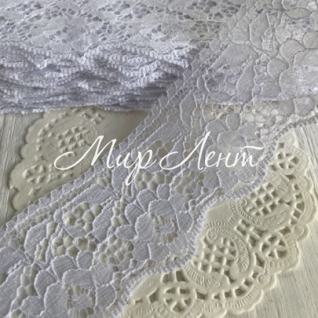 Мереживо трояндочка, 6 см, білий, рулон 90 м