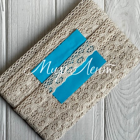 Кружево вязане (D30102 / К050), 2,5 см, молочне, рулон 13 м