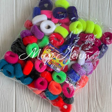 Резинка Barbi (махрова), 2,7 см, кольоровий мікс, упаковка 100 шт.