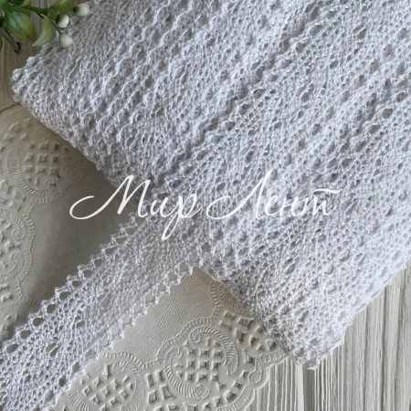 Кружево вязане Лорі (D30031), 2,8 см, біле, рулон 45 м