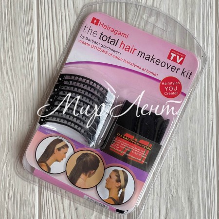 Заколка для волос хеагами, 5,7 см, чорна, набор