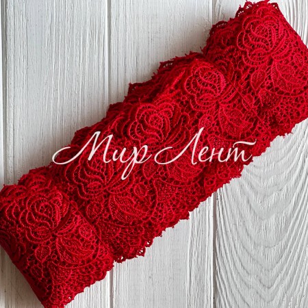 Мереживо макраме Палмер, 9 см, червоне, рулон 9 м