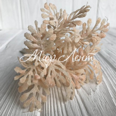 Веточка туи, 16 см, персиковый, упаковка 10 шт.