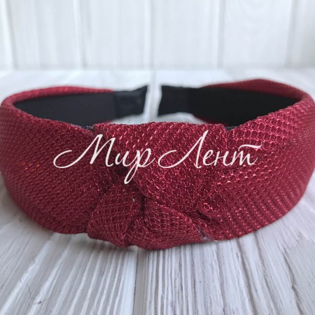 Обруч чалма блеск, 3 см, красный, шт.