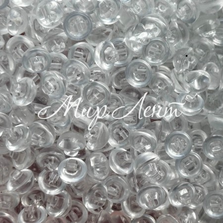 Пуговички грибочки, 10 мм, прозрачные, упаковка 500 г