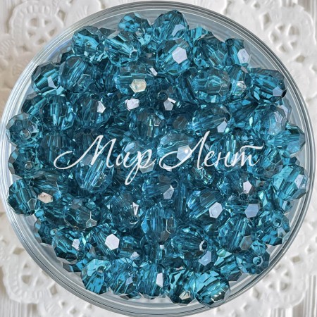 Хрусталь круглый, 10 мм, бирюзовый, упаковка 500 г