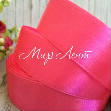 Атлас 2,5 см, светло-малиновый, рулон 33 м, УПАКОВКА 5 рулонов