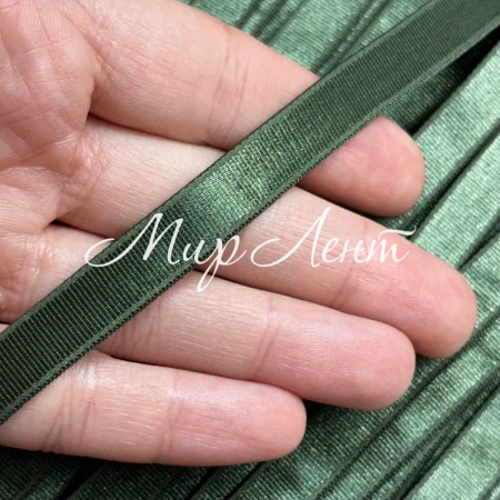 Резинка для бретелей, 1 см, хаки, рулон 45 м