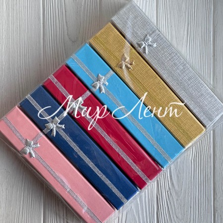 Набір коробочок для прикрас прямокутний, 21х4,3 см, з парчовою стрічкою, УПАКОВКА 12 шт.