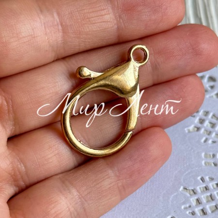 Карабин, 35х20 мм, золото, шт.