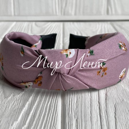 Обруч чалма маленький цветочек, 4 см, пудровый, шт.