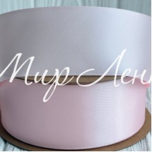 Атлас двусторонний (премиум), 3,8 см, нежно-розовый, рулон 23 м