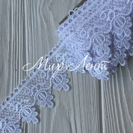 Кружево макраме (D30218), 5 см, белое, рулон 9 м