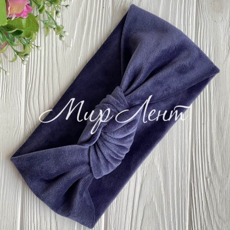 Повязка спорт велюр узелок mini, 11х20 см, сине-фиолетовая, шт.