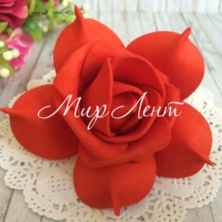 Бутон розы (№ 005), 6,5 см, красный, упаковка 100 шт.