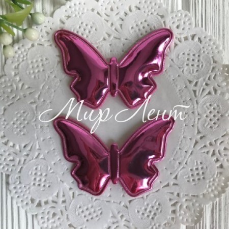 Аппликация лаковая бабочка, 5 см, розово-малиновый, упаковка 25 шт.