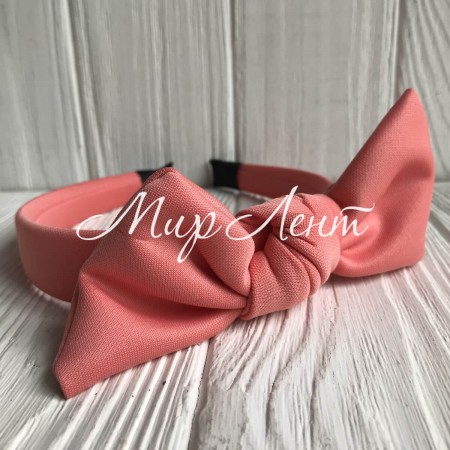 Обруч креп солоха однотонный, 2,5 см, лососевый, шт.