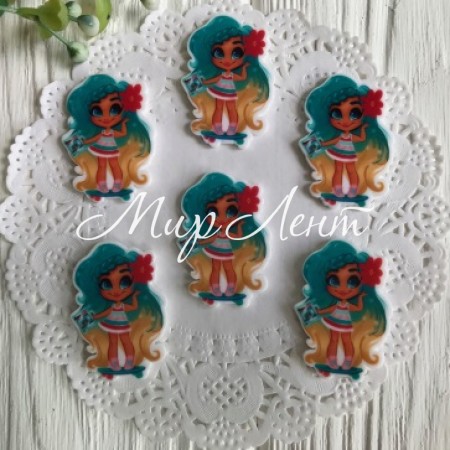 Кабошон Hairdorables, 3,5 см, на скейте, упаковка 25 шт.