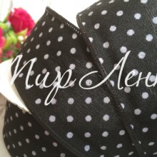 Стрічка джинс горох, 4 см, чорно-білий, рулон 17,5 м