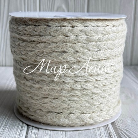 Тісьма-мішковина (косичка), 1 см, біла, рулон 50 м
