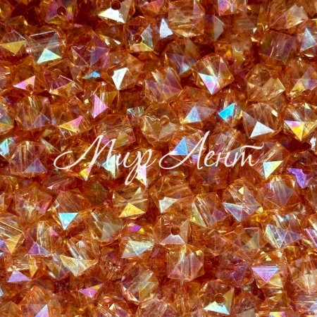 Хрусталь перламутр кубовидный, 10 мм, карамельный, упаковка 500 г