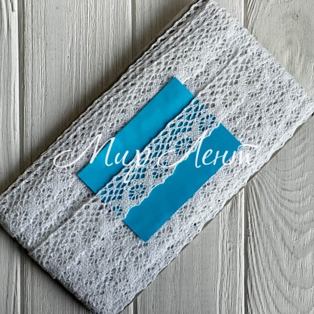 Кружево вязане (D30102 / К050), 2,5 см, біле, рулон 13 м