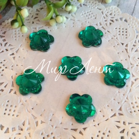 Квіточка кришталь, 16 мм, смарагдовий, упаковка 500 шт.
