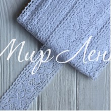 Кружево вязаное (D30256), белое, 6,5 см, рулон 23 м